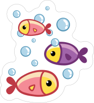 Tiny Fish and Bubbles Sticker