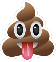 Tongue Stuck Out Poop Emoji Sticker