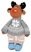 Traditional Scandinavian Moose In A Sweater Sticker