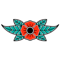 Traditional Tattoo Flower Sticker