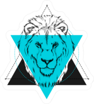 Triangle Lion Illustration Sticker