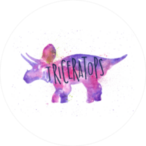 Triceratops Watercolor Sticker