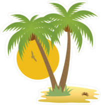 Tropical Palm Tree Island Sticker