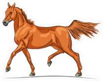 Trotting Arabian Horse Sticker