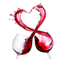 Two Glasses Of Red Wine Heart Splash Sticker