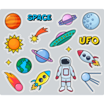 UFO Space Sticker Sheet