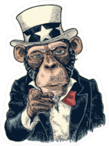 Uncle Sam Monkey Sticker