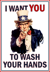 Uncle Sam Wash Your Hands Sticker