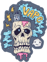 Vape Skull Cartoon Sticker