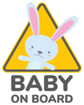 Vector Yellow Triangular Sign With Picture Sweet Bunny. 