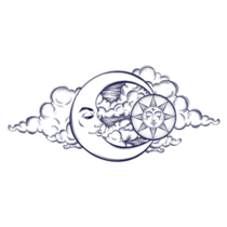 Vintage Hand Drawn Celestial Moon Sticker