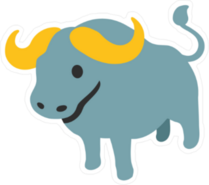 Water Buffalo Cartoon Character Sticker