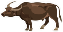 Water Buffalo Cartoon Sticker