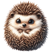 Watercolor Adorable Hedgehog Sticker