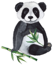 Watercolor Compositions With Pandas Sticker