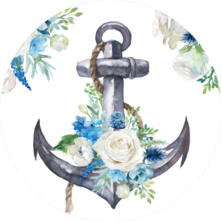 Watercolor Nautical Anchor Design Sticker