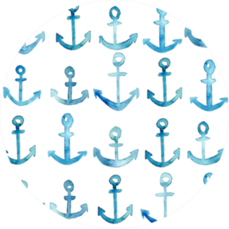 Watercolor Pattern With Anchors Sticker