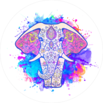 Watercolor Splash Elephant Sticker