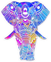 Watercolor Tribal Elephant Sticker