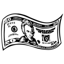 Wavy Twenty Dollar Bill Sticker