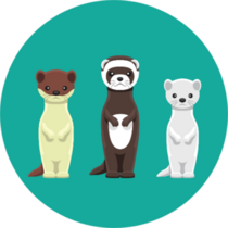 Weasel Mink Ferret Doll Set Cartoon Sticker