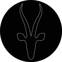 White Antelope Silhouette On Black Sticker