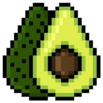 Whole And Half Avocado Pixel Art Sticker