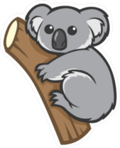 Wide Eyed Koala On A Tree Sticker