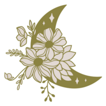 Wildflower Celestial Green Moon Sticker