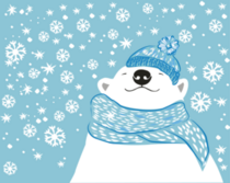 Winter Polar Bear In Snowflakes Sticker