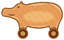 Wooden Hippo Icon Sticker