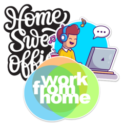 Work From Home Stickers & Decals