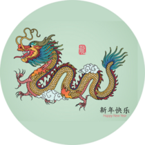 Year Of Dragon Illustration Sticker