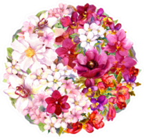 Yin Yang Symbol With Flowers Sticker