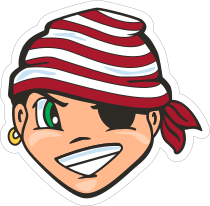 Young Pirate Mascot Sticker